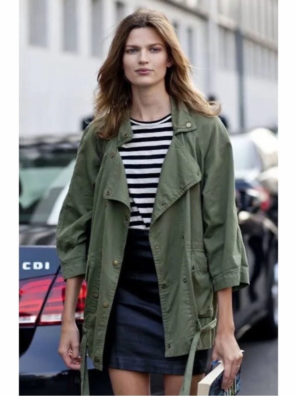 Current/Elliot Utility Olive Green Trench Inspired Jacket